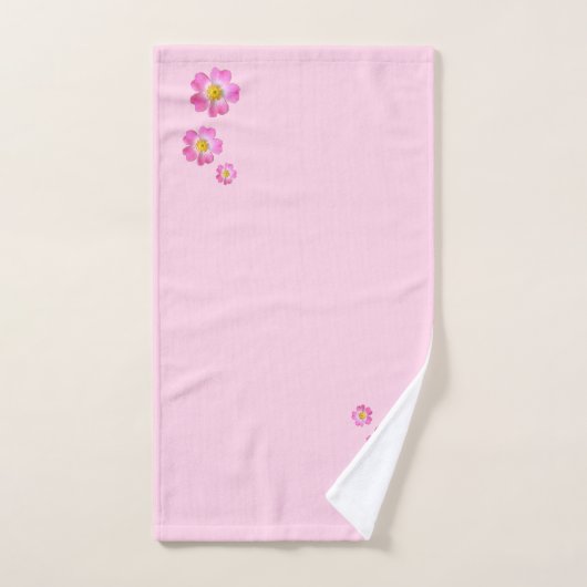 淡いピンク色の素敵なピンクの花 バスタオルセット (ハンドタオル)