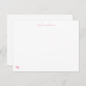 淡いピンク色の落書きハート文パーソナライズされた房具 ノートカード (正面/裏面)