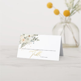 淡いフローラルボタニカル ウェディング プレイスカード