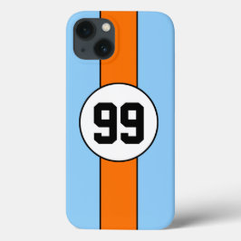 淡いブルーおよびオレンジのLiveryのカスタムのiPhone6ケース iPhone 13ケース