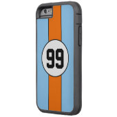 淡いブルーおよびオレンジのLiveryのカスタムのiPhone6ケース Case-Mate iPhoneケース (裏面左)