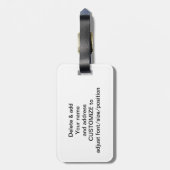 淡いブルーおよびフェイクなグリッター ラゲッジタグ (裏面縦)