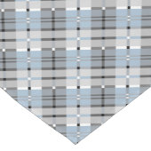 淡いブルーおよび灰色モダンな格子縞パターン ショートテーブルランナー (コーナー)