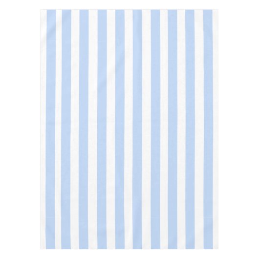 淡いブルーおよび白のストライプパターン テーブルクロス (正面)
