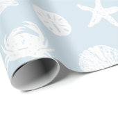 淡いブルーおよび白海の創造物 ラッピングペーパー (ロールコーナー)