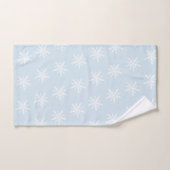 淡いブルーで置かれる美しいクリスマスタオル バスタオルセット (ハンドタオル)