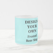 淡いブルーのあなた自身のビールのジョッキを-設計して下さい フロストグラスマグカップ (正面右)
