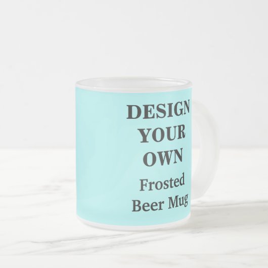 淡いブルーのあなた自身のビールのジョッキを-設計して下さい フロストグラスマグカップ (正面右)