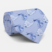 淡いブルーのこうのとり ネクタイ (ロール)