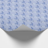 淡いブルーのこうのとり ラッピングペーパー (角)