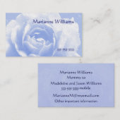 淡いブルーのばら色のお母さんカード コーリングカード (正面/裏面)