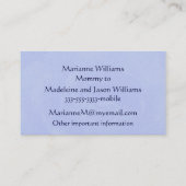 淡いブルーのばら色のお母さんカード コーリングカード (裏面)