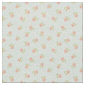 淡いブルーのぼろぼろのシックな水玉模様の白いピンクの花柄 ファブリック (クローズアップ)