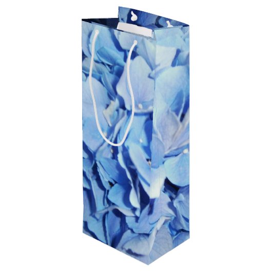 淡いブルーのアジサイ ワインギフトバッグ (裏面アングル)