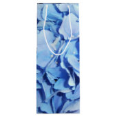 淡いブルーのアジサイ ワインギフトバッグ (裏面)