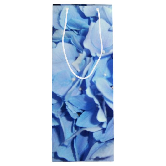 淡いブルーのアジサイ ワインギフトバッグ (裏面)