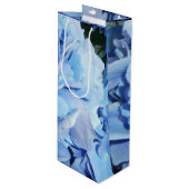 淡いブルーのアジサイ ワインギフトバッグ (正面アングル)