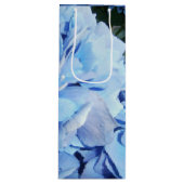 淡いブルーのアジサイ ワインギフトバッグ (正面)