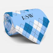 淡いブルーのアーガイル柄のなネクタイの粋な青及び白 ネクタイ (ロール)