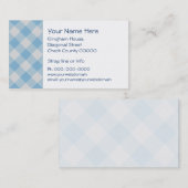 淡いブルーのギンガムの名刺 名刺 (正面/裏面)