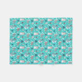 淡いブルーのクリスマスハスキーな犬毛布 フリースブランケット (正面(横))