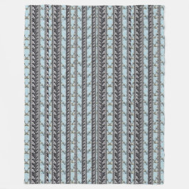 淡いブルーのケシの数々のな蘭のストライプ毛布 フリースブランケット