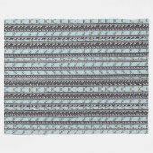 淡いブルーのケシの数々のな蘭のストライプ毛布 フリースブランケット (正面(横))