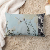 淡いブルーのケシの黒の蘭のストライプの装飾用クッション ランバークッション (ブランケット)