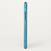 淡いブルーのダマスク織のモノグラムのiPhone Xの場合 Case-Mate iPhoneケース (裏面/右)