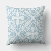 淡いブルーのダマスク織 クッション (裏面)