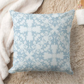 淡いブルーのダマスク織 クッション (ブランケット)