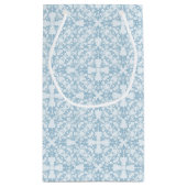 淡いブルーのダマスク織 スモールペーパーバッグ (裏面)