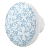 淡いブルーのダマスク織 セラミックノブ (右)