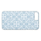 淡いブルーのダマスク織 Case-Mate iPhoneケース (裏面(横))