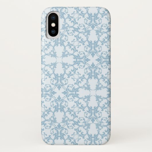 淡いブルーのダマスク織 Case-Mate iPhoneケース (裏面)