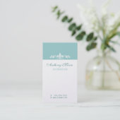 淡いブルーのチャーミングでフランスのな(紋章の)フラ・ダ・リのモチーフ 名刺 (スタンド正面)