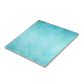 淡いブルーのティール(緑がかった色)の水の水彩画の紙のカラフル タイル (側面)