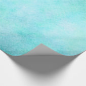 淡いブルーのティール（緑がかった色）の水の水彩画の紙のカラフル ラッピングペーパー (角)