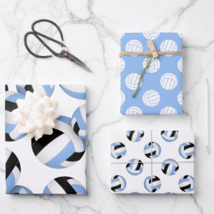 淡いブルーのバレーボールをコーディネート3 ラッピングペーパーシート