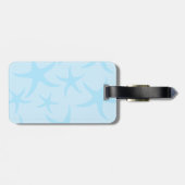 淡いブルーのヒトデパターン ラゲッジタグ (裏面横)