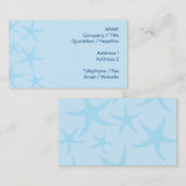 淡いブルーのヒトデパターン 名刺 (正面/裏面)