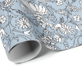 淡いブルーのペルシャパターン ラッピングペーパー (ロールコーナー)