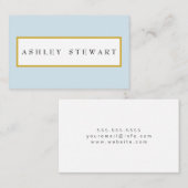 淡いブルーのボーダークラシック 名刺 (正面/裏面)