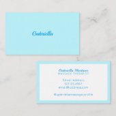 淡いブルーのミニマルな優雅 名刺 (正面/裏面)