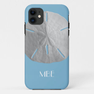 淡いブルーのモノグラムの砂ドル iPhone 11 ケース