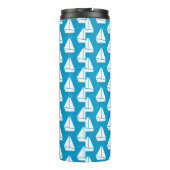 淡いブルーのヨットパターン タンブラー (裏面)