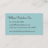 淡いブルーのラベルのリボンの名刺 名刺 (裏面)