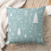 淡いブルーの休日の森林 クッション (ブランケット)