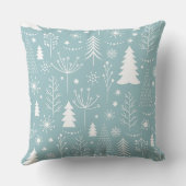 淡いブルーの休日の森林 クッション (裏面)