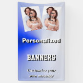 淡いブルーの写真テンプレート 横断幕 (縦)